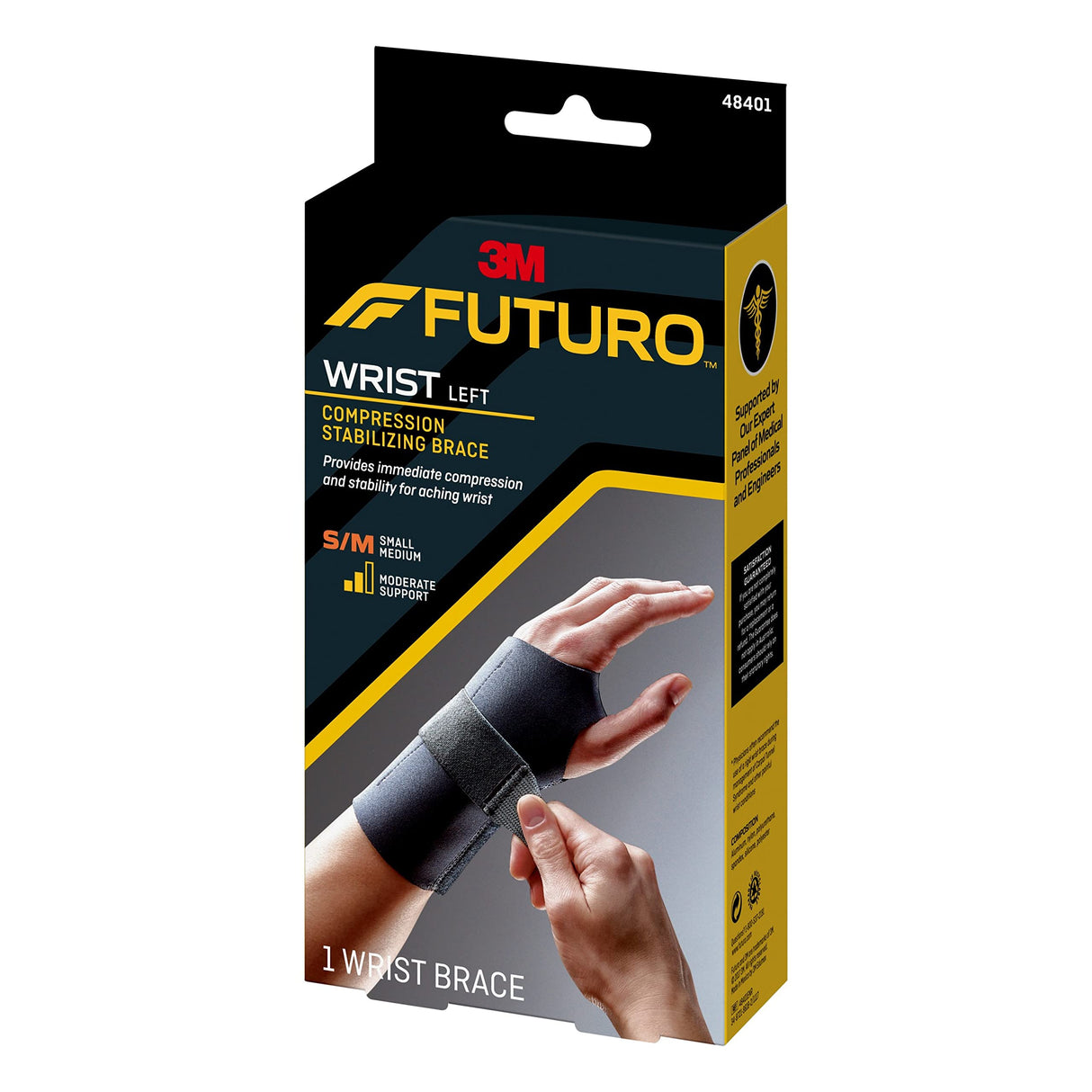 FUTURO Compression Stabilizing Wrist Brace, Left Hand, S/M