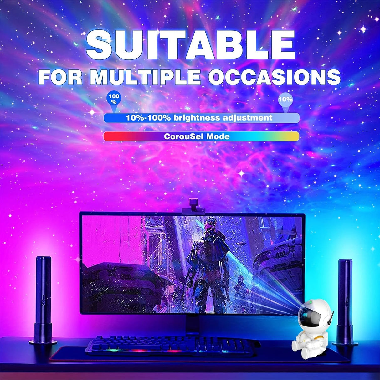 Astronaut Star Projector, Star Projector Galaxy Light for Kids,8 Modes Remote and 270° Adjustable Led Lights for Bedroom, Girls Room Decoration, Home Theater, Ceiling, Timer(Original White)