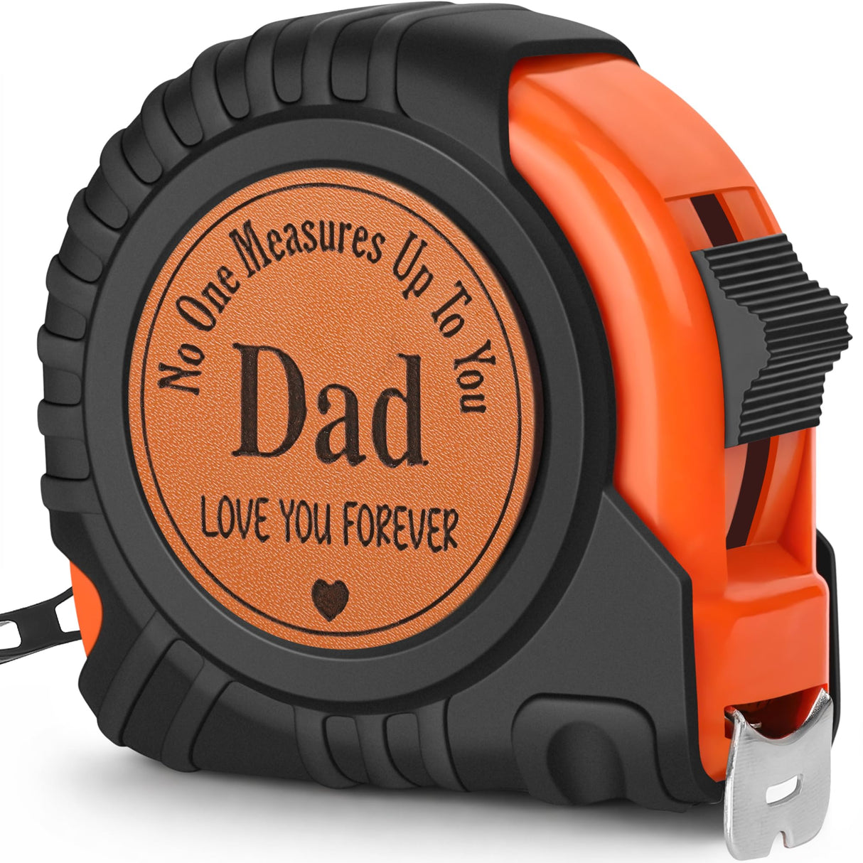 Dad Gifts from Daughter Son Wife, Best Dad Ever Gift Birthday Gift for Dad Christmas Stocking Stuffer Useful Gifts for New Dads Daddy Father in Law Genuine Leather Engraved 25 FT Tape Measure Tool
