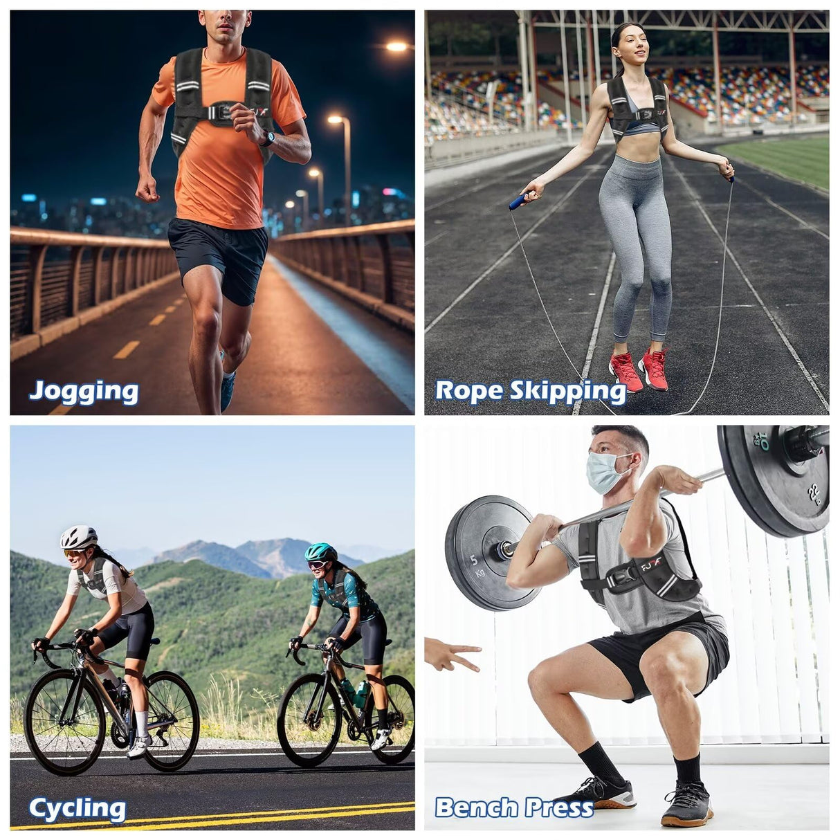 FUFF Weighted Vest 10lb Weights with Reflective Stripe, Weighted Vest for Men Women Strength Training Running Walking Jogging