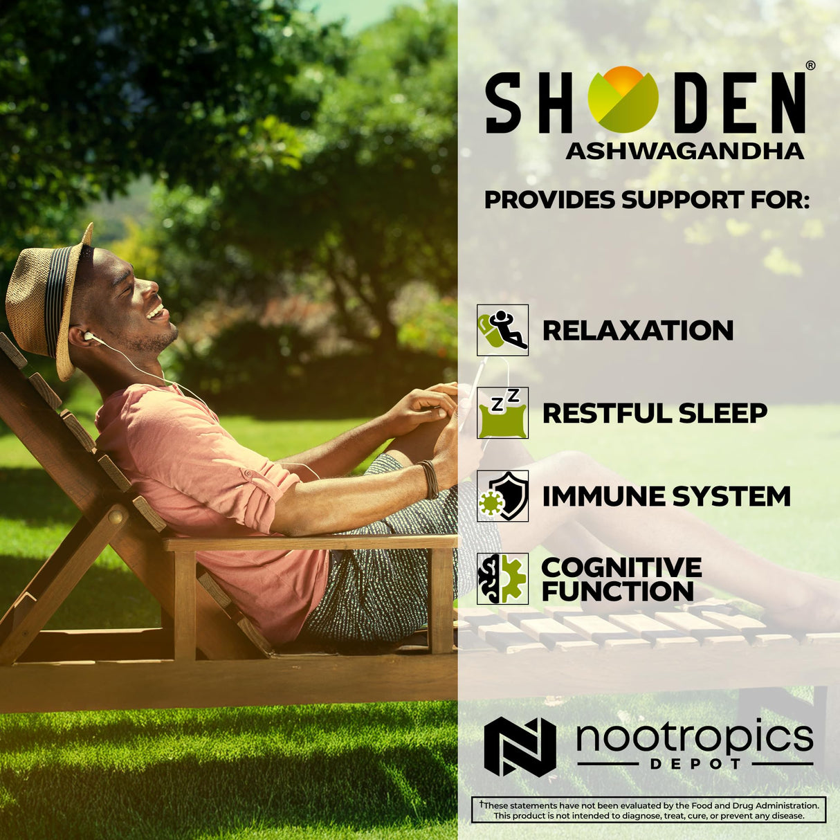 Nootropics Depot Shoden Ashwagandha Extract Capsules | 120mg | 30 Count | 35% Withanolides