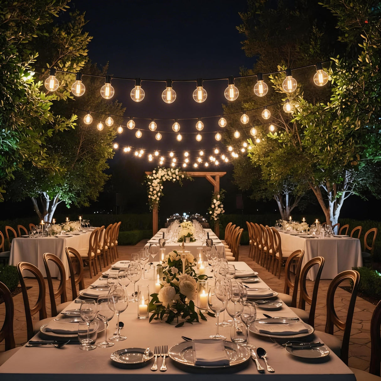 RTTY Outdoor String Lights 100 FT, Patio Light for Outside, Waterproof G40 Shatterproof LED Bulbs, Dimmable Hanging Connectable Globe Lighting for Backyard, Porch, Bistro, Balcony, Party, Warm White