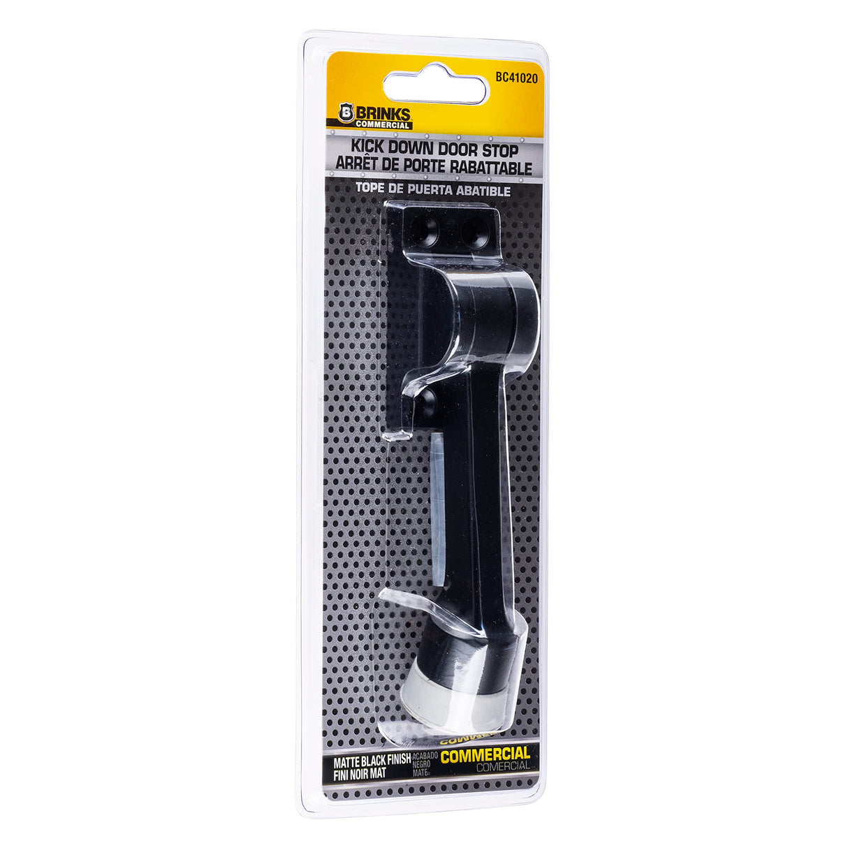 BRINKS Commercial - 4" Kick-Down Door Stop, Matte Black Finish - Non-Obtrusive Option to Protect Your Door and Walls