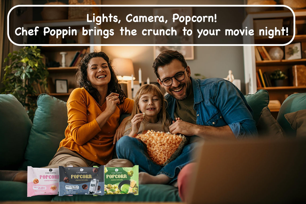 CHEF POPPIN Gourmet Flavored Popcorn, Non-GMO, Oatly's Oat Milk & Chocolate, 20g, 6 Pack, .71 oz each