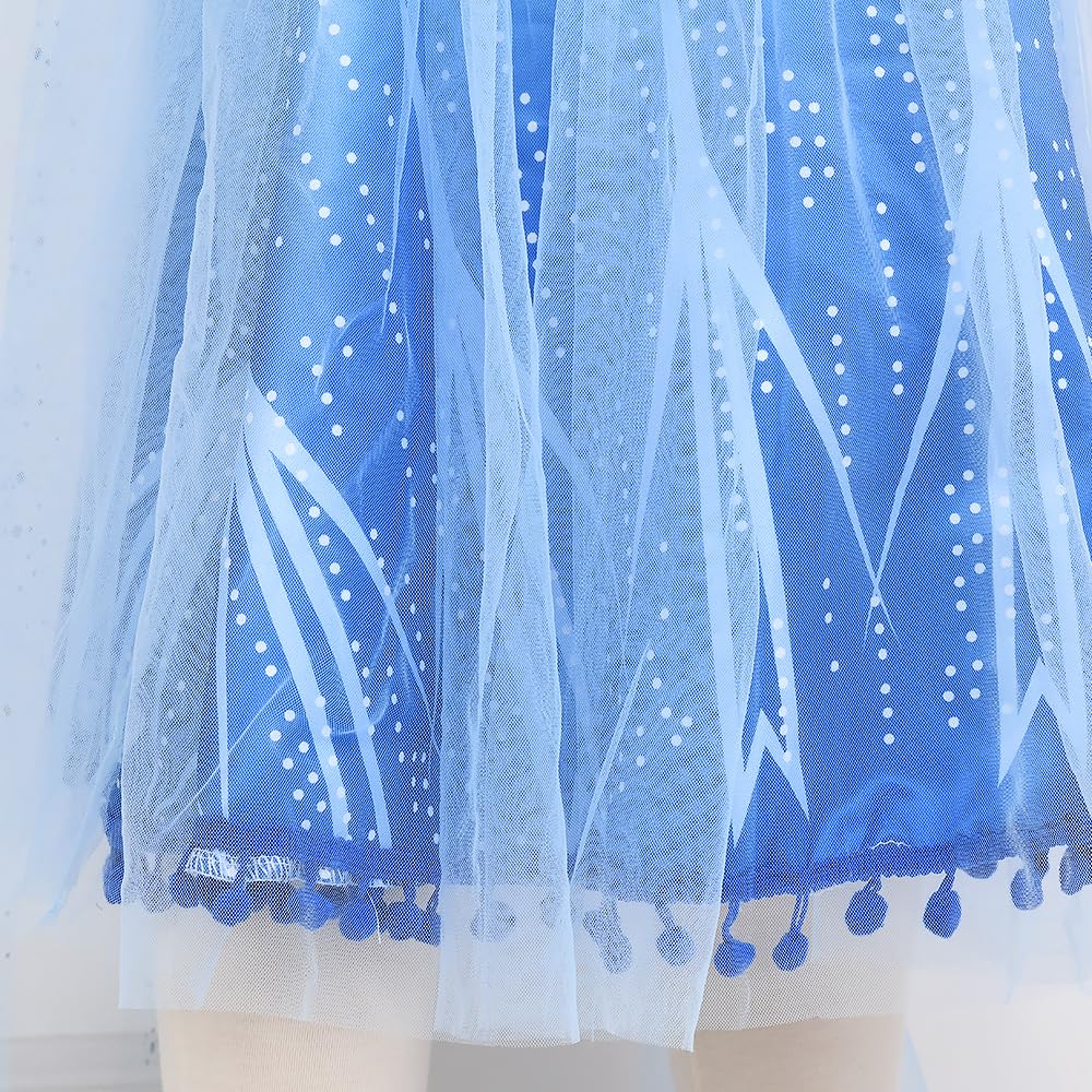 Tacobear 10Pcs Princess Costume Dress For Girls Kids Toddler Snow Princess Dress Up Clothes for Little Girls with Accessories Gloves Crown Wands Wig Necklace for 3-4T Kids Christmas Birthday Party