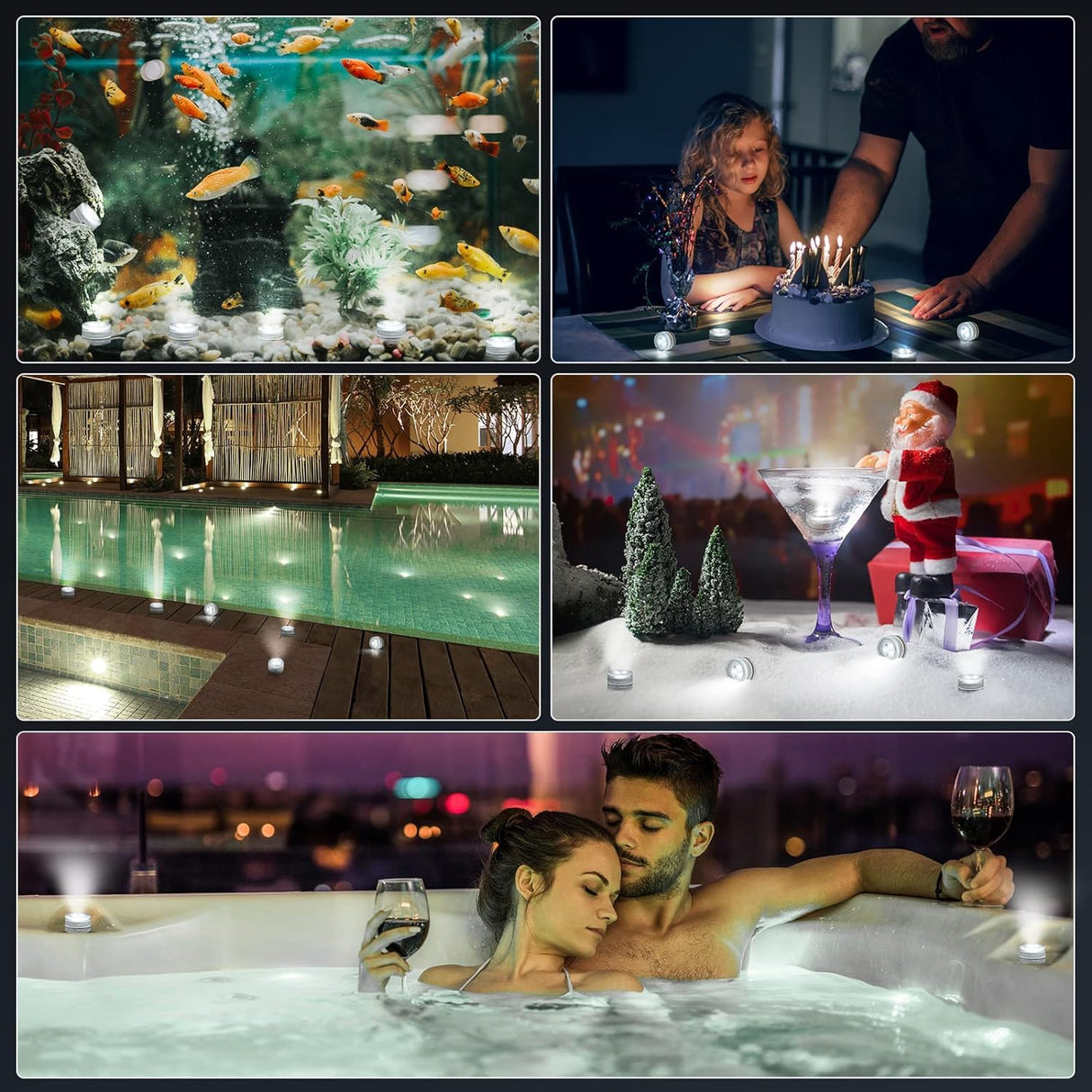 ALED LIGHT Submersible Led Lights with Remote,12 PCS RGBW Pool Light,Waterproof Pond Tea Light,Underwater Lights,Suitable for Vases, Fish Tanks, Hot Tubs, Parties,Wedding,Halloween,Christmas Decor