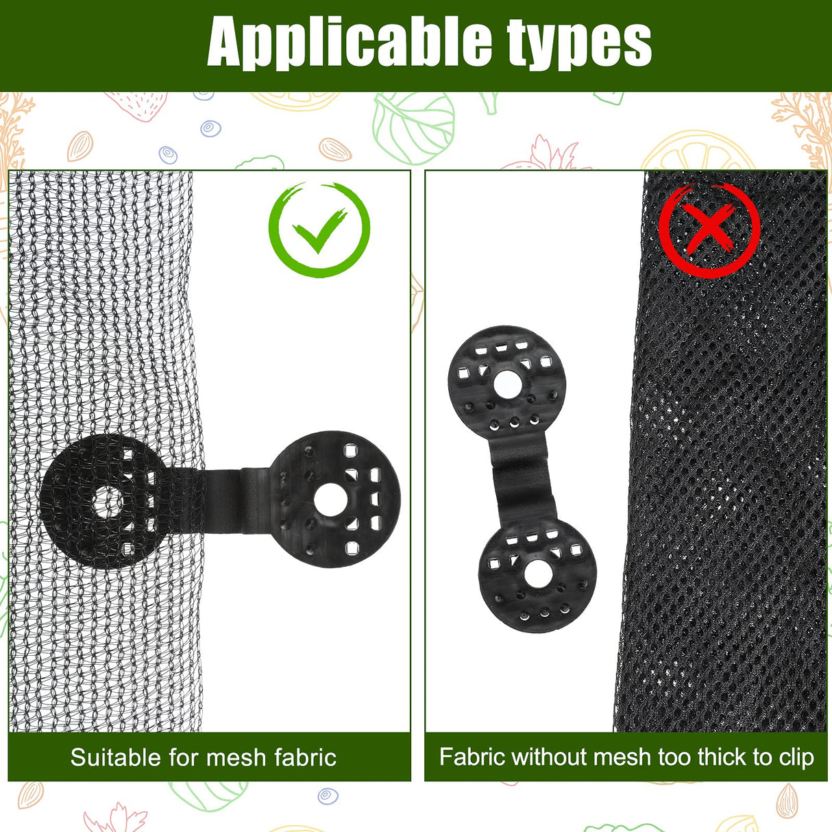 Maitys 100 Pcs Shade Cloth Clips Sunscreen Net Clips Black Plastic Sunshade Clip Greenhouse Shade Cloth Fix Clamp for Anti Bird Netting Garden Netting Patio Agricultural UV Resistant Accessories