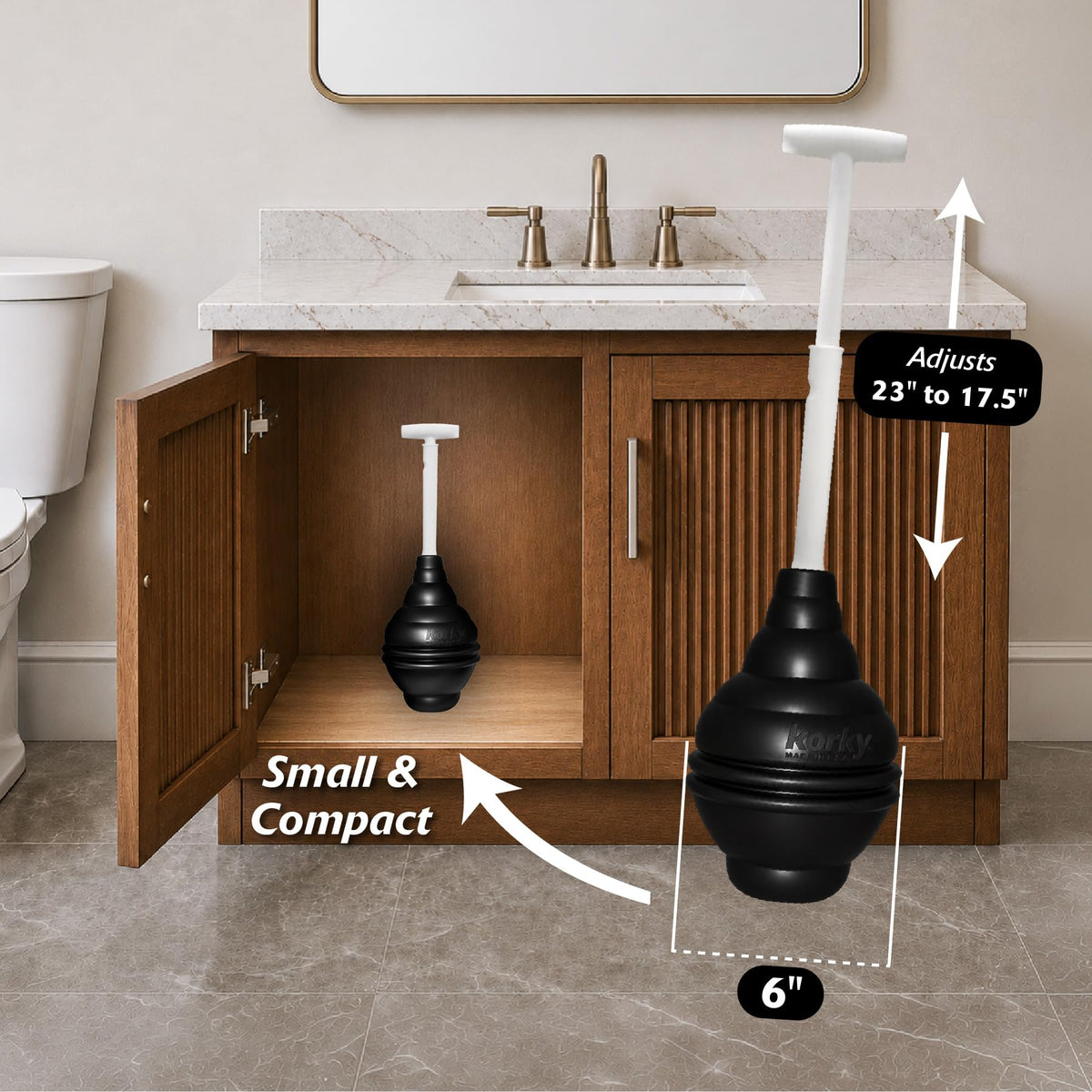 Korky Beehive MAX® Heavy Duty Toilet Plunger - Seals All Bowl Shapes - 96