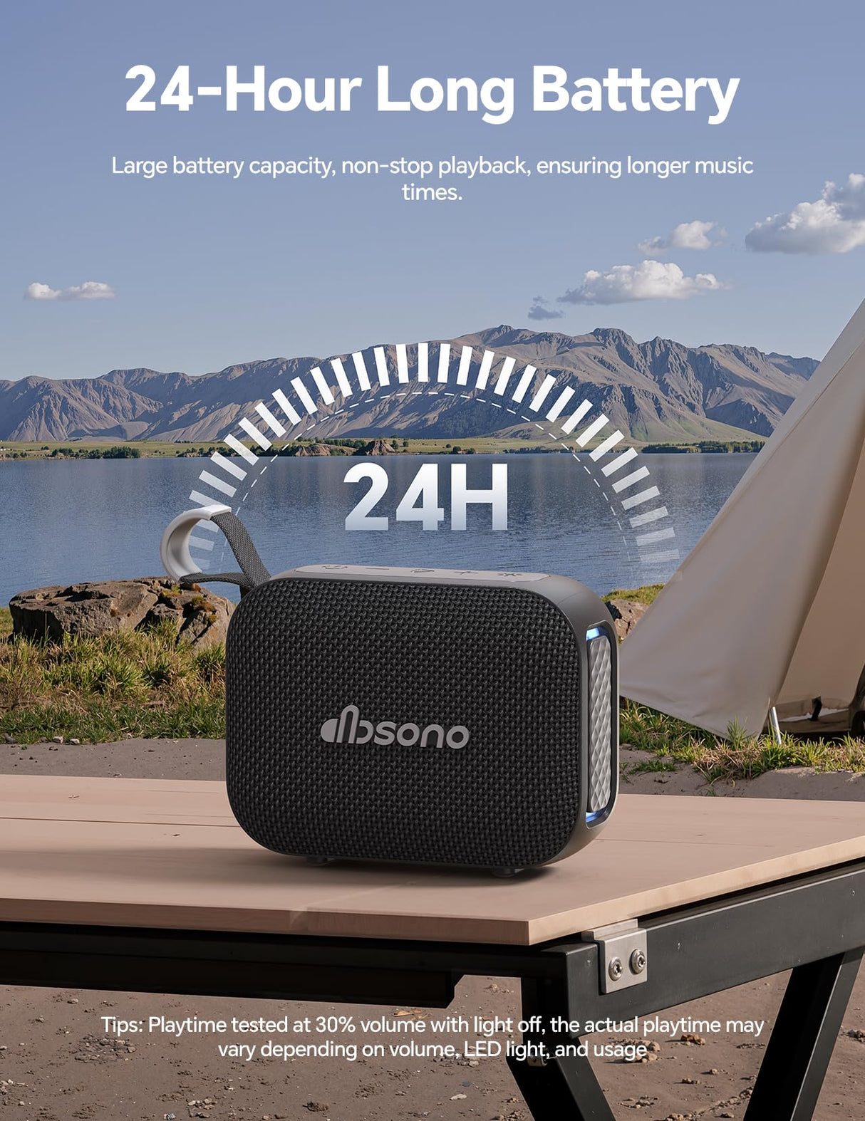 dbsono Stocking Stuffers for Teens Men Women: Christmas White Elephant Gifts for Adults, Portable Bluetooth Speaker Waterproof, IPX5 HD Sound Up to 24H Playtime, Cool Tech for Boys Girls-Black