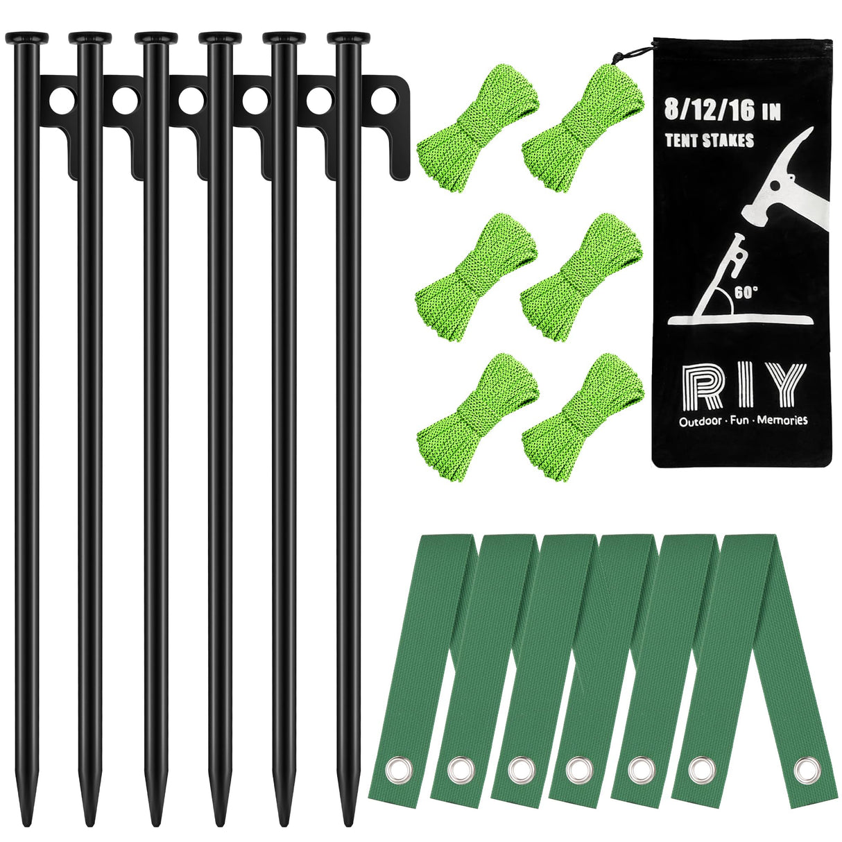 Heavy Duty Tree Stakes and Supports Kit for Leaning Tree Against Bad Weather Plant Support Stakes for Outdoor Plants 6 Pack