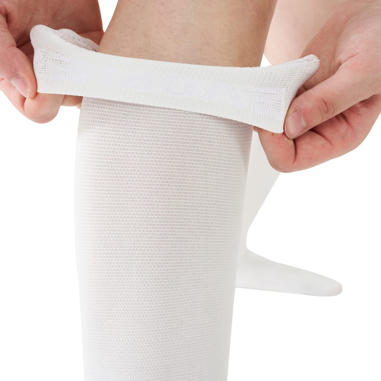 EVOPLECI Anti Embolism Compression Stockings for Women and Men Ted Hose Socks 15-20 mmhg Moderate Level With Inspect Toe Hole(WHITE,L)
