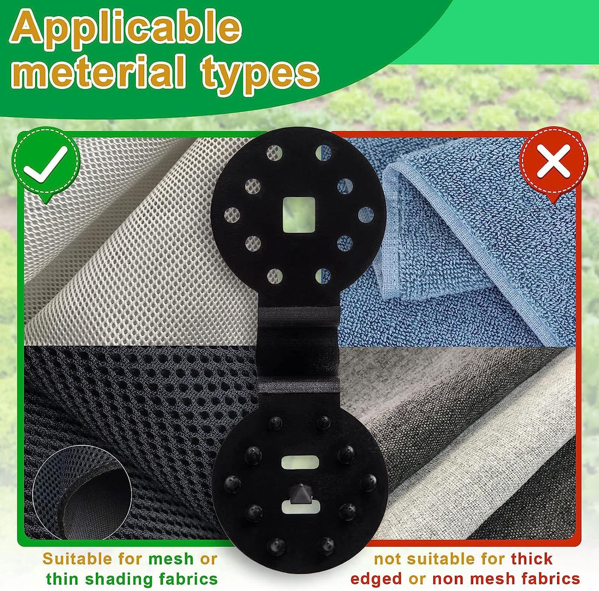 JOYSAND 100 Pack Shade Cloth Clips, Sun Shade Net Clip, Fabric Clips, Round Plastic Heavy Duty Lock Grip for Anti Bird Netting, Gardening & Windproof Awning Clamp