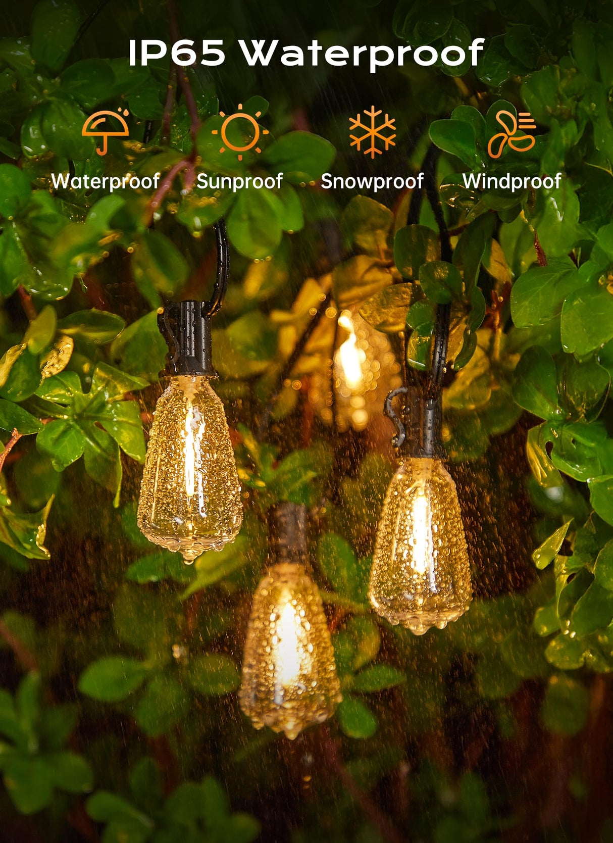 Minetom 55FT Outdoor String Lights with Remote, 17+1 Shatterproof ST38 LED Bulbs, Waterproof Patio Lights with 3 Modes, Dimmable & Connectable 2700K Hanging Lights for Backyard Porch Deck Balcony
