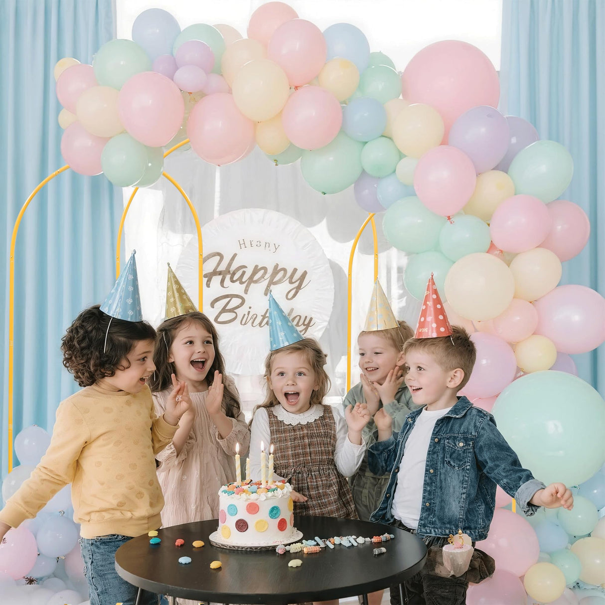 Toodour Arch Backdrop Stand 7.2FT, 6FT Set of 2 Gold Metal Wedding Balloon Arch Stand for Birthday Anniversary Graduation Ceremony Opening Ceremonies Christmas New Year Garden Decorations