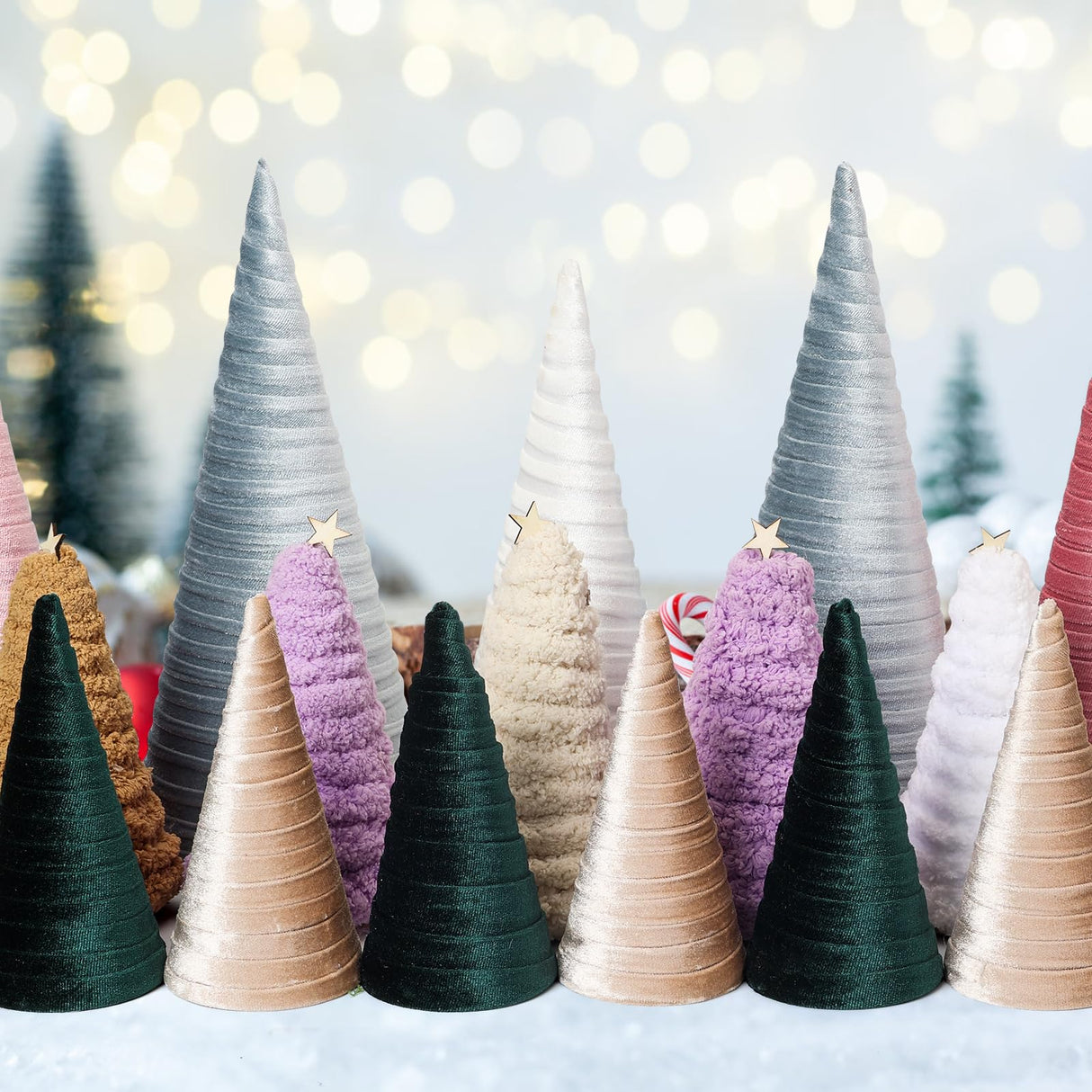 TFTAFAN Paper Mache Cones Brown Craft Cones Open Bottom Cardboard Craft Cones for Halloween Christmas Valentine's Day DIY Gnomes Ornament Christmas Cone Tree Decorations (8)