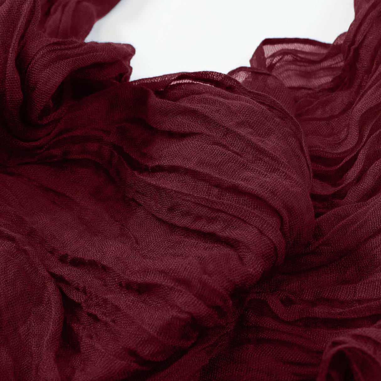 pepmily 8 Pack Burgundy Cheesecloth Christmas Table Runner 10ft Boho Gauze Fabric 120 Inch Cheese Cloth Table Runner Rustic Sheer for Thanksgiving Wedding Decor Party Table Centerpiece Decoration