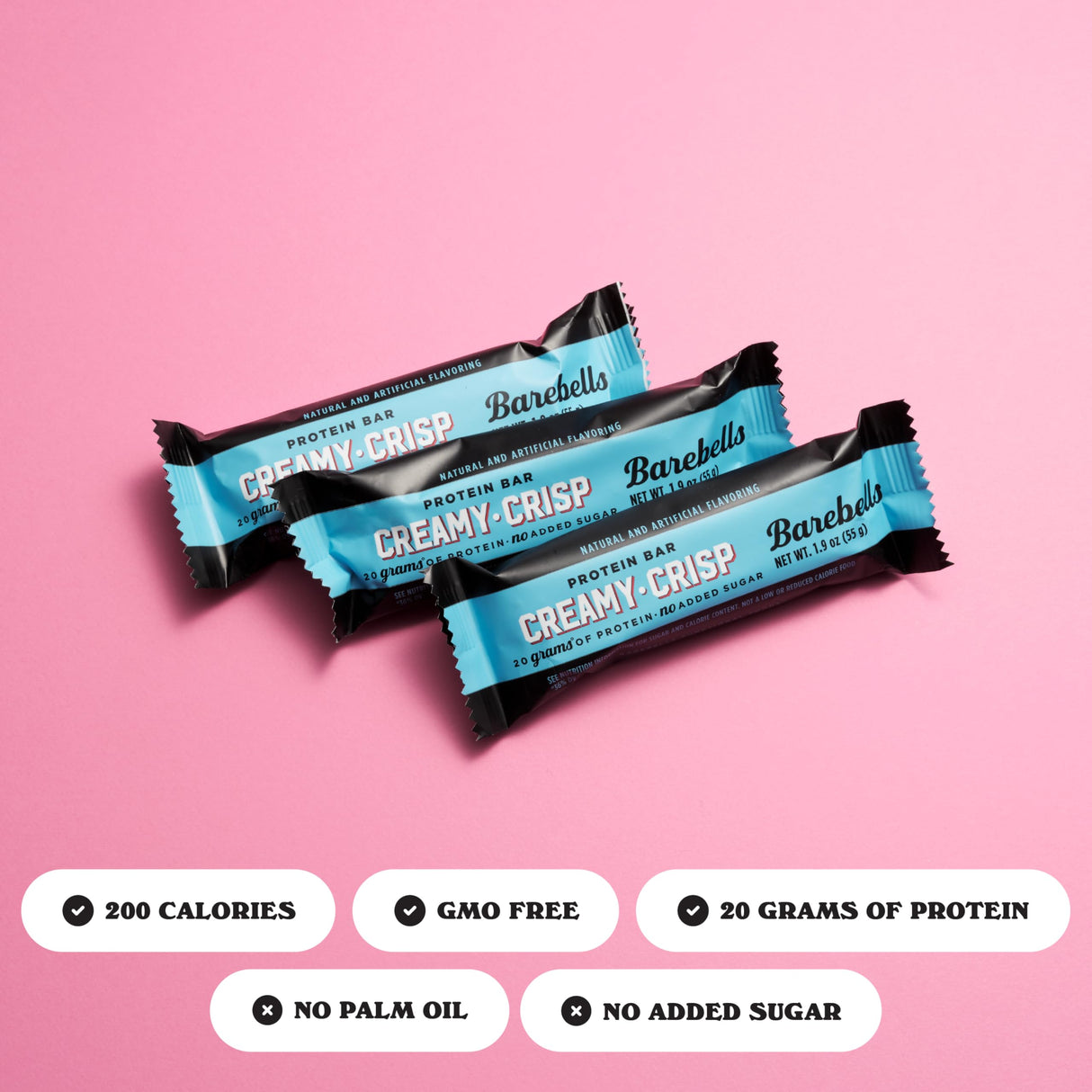 Barebells Protein Bars Creamy Crisp - 12 Count, 20g High Protein Treats - Chocolate Nutrition Bar with 1g Total Sugars - On-The-Go Breakfast or Post-Workout Snack