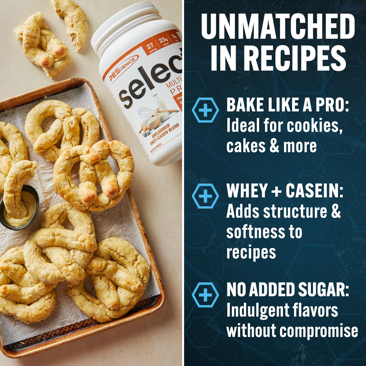 PEScience Select Multi-Purpose Unflavored Protein Powder, 27 Serving, Low Carb, Keto Friendly, and Gluten Free, Whey & Casein Blend for Baking and Smoothies