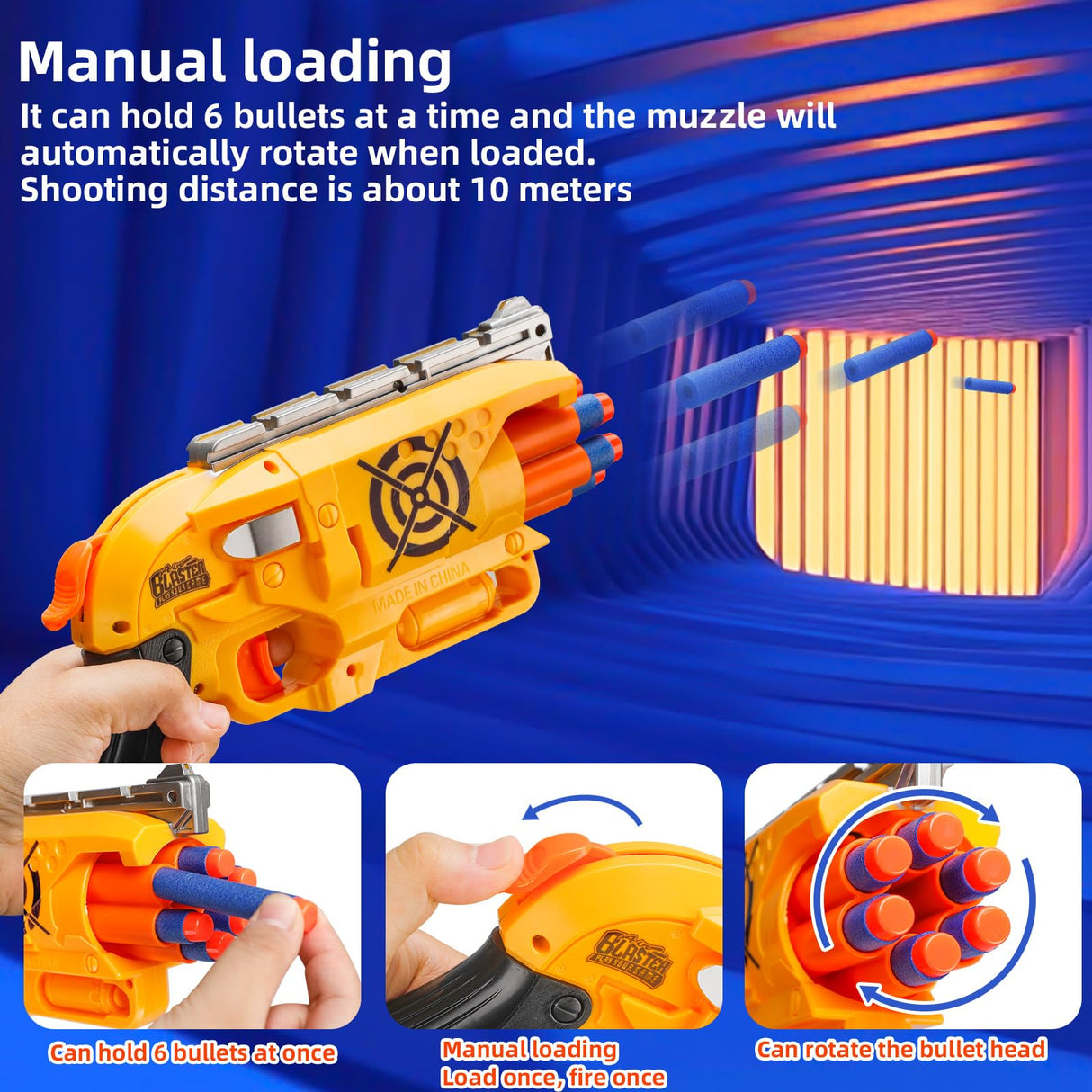 2 Pack Blaster Guns Boys Toy for 3+ Year Old Kids, 80 Soft Foam Darts Bullets, 2 Targets & 2 Wrist Strap, Gun Toys Gifts for Ages 8-12,Christmas Stocking Stuffers Party Supplies for Toddler Orange