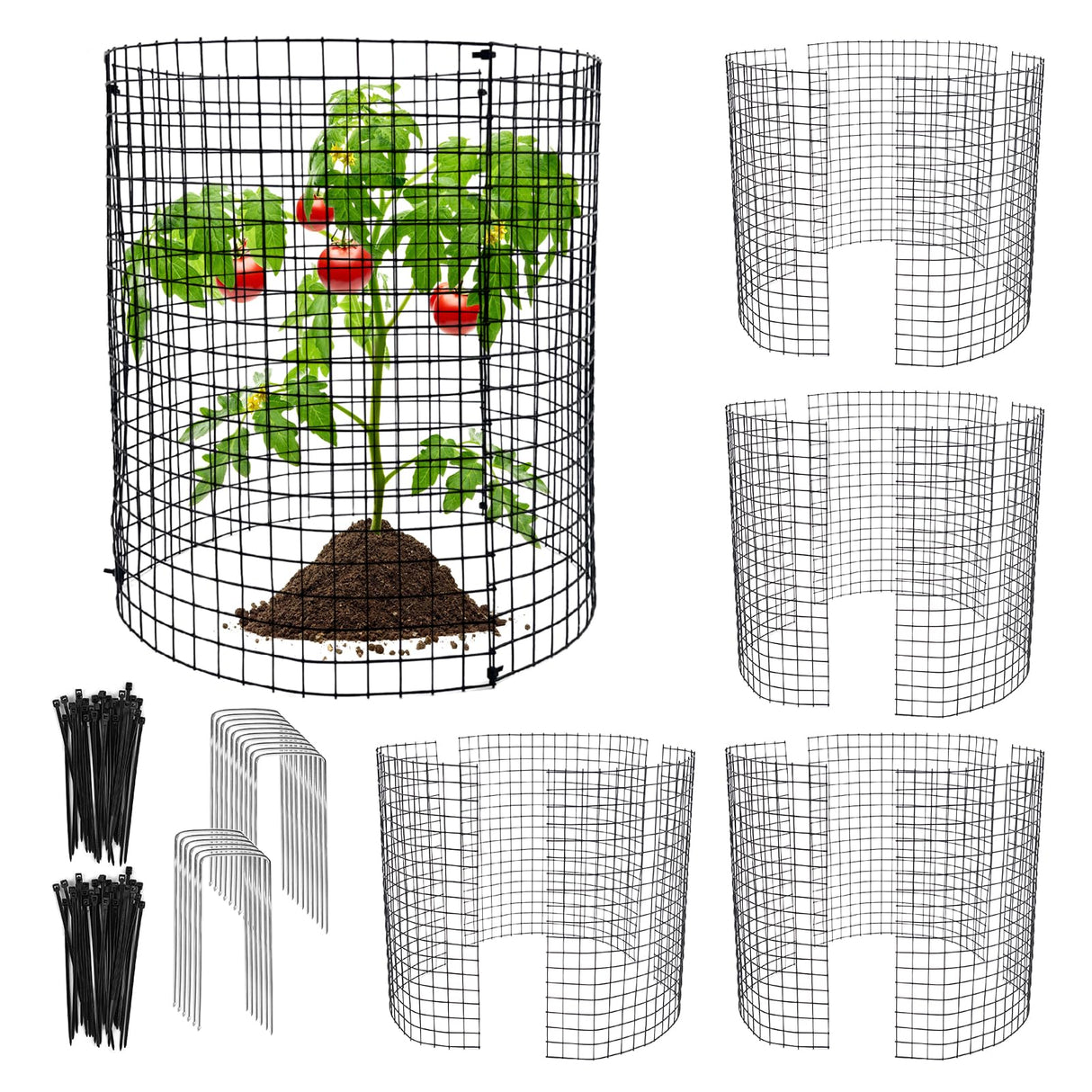 15 PCS Round Plant Protector from Animals, 5 Pack 12'' x 12'' Metal Plant Cages, Metal Mesh to Keep Animals Out, Garden Protection Bunny Barricades, Wire Plant Protectors for Rabbits Chicken Duck