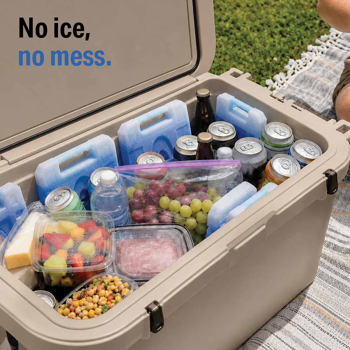 Sport Temp Reusable X-Large Ice Pack (8 Pack) Long Lasting - Perfect for Keeping Food Or Beverages Cold, Coolers, Camping, Beach Coolers, Hiking & More, Clear Blue
