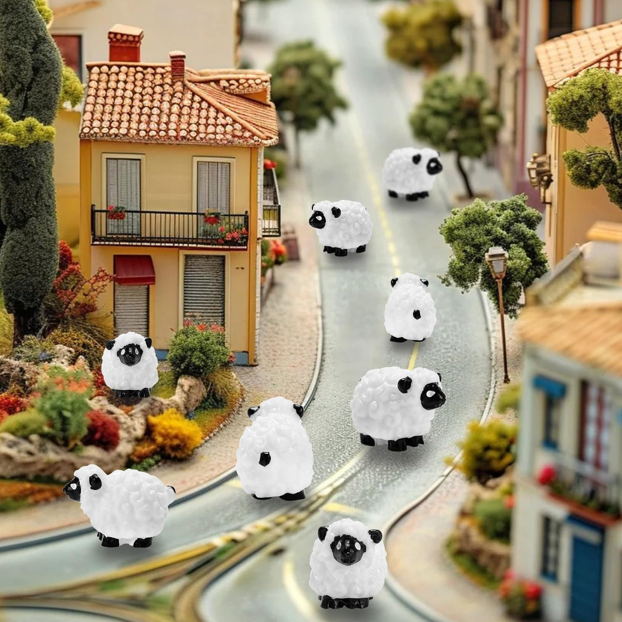 Bbiamsleep 105 Pcs Mini Sheep Figurines Miniature Plastic Sheep Figurines