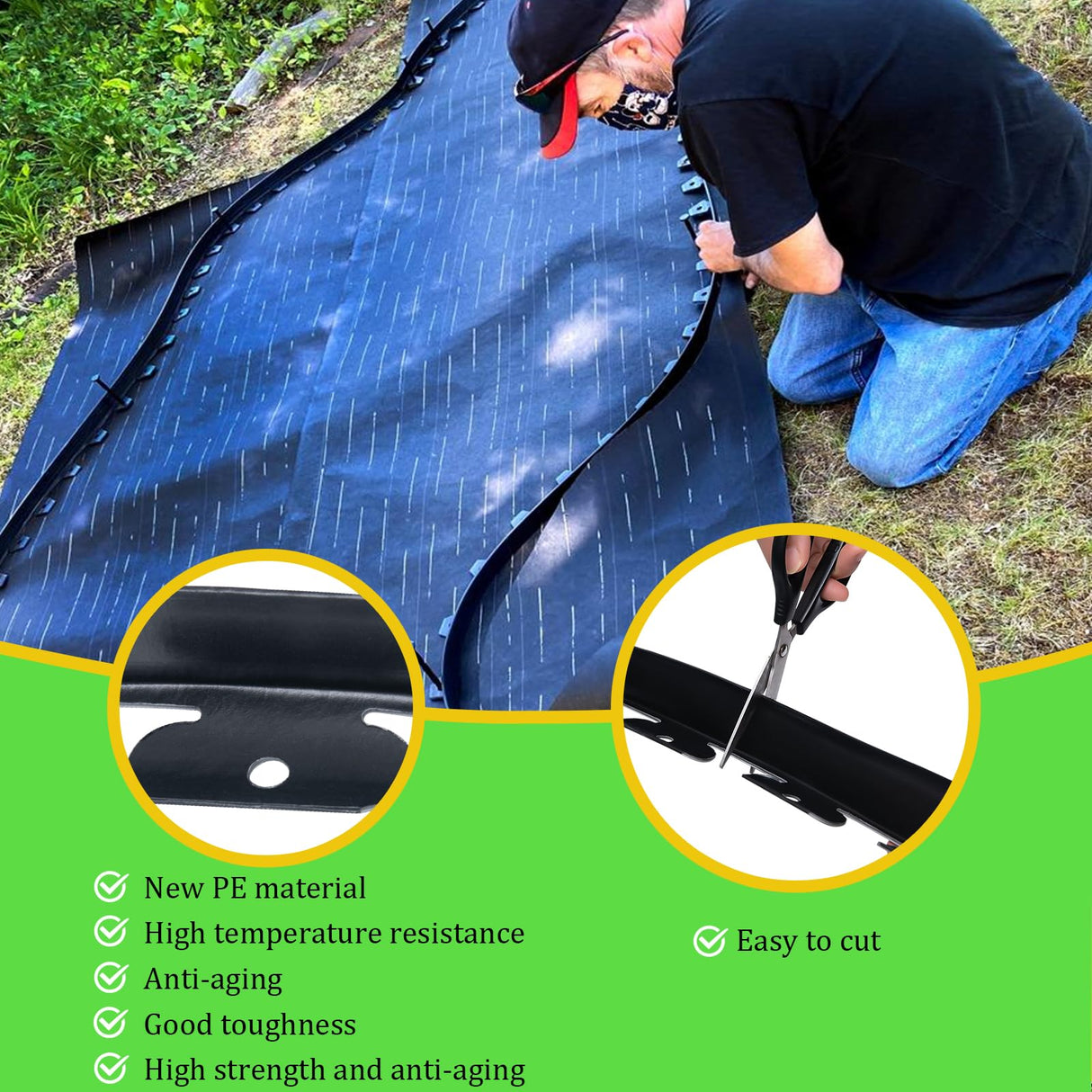 Landscape Edging 2.5 Inch Tall 100 FT, Black Edging for Landscaping with 5Pcs connectors and 120 Pcs Anchoring Spikes for Garden Flower Beds Yard Lawn
