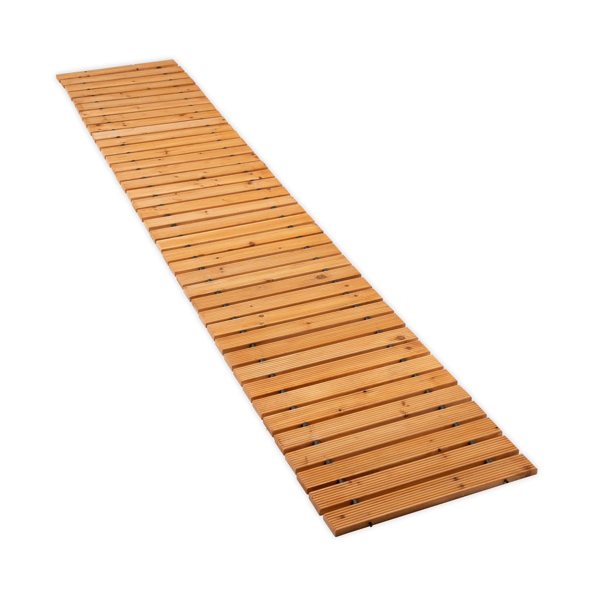 Plow & Hearth 8' Straight Outdoor Wooden Pathway | 18" Wide Rollout Outdoor Garden Walkway | Weather-Resistant Hardwood Cedar Board Walkway Landscape Edging | Decorative Lawn Patio Wedding Party