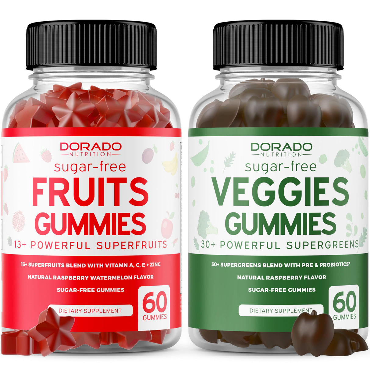 Fruit and Veggies Supplement (120 Gummies) - Premium Sugar-Free Superfood Super Green & Fruit Gummies for Adults - Immunity Support for Men & Women - Non GMO, Vegan Safe & Made in USA