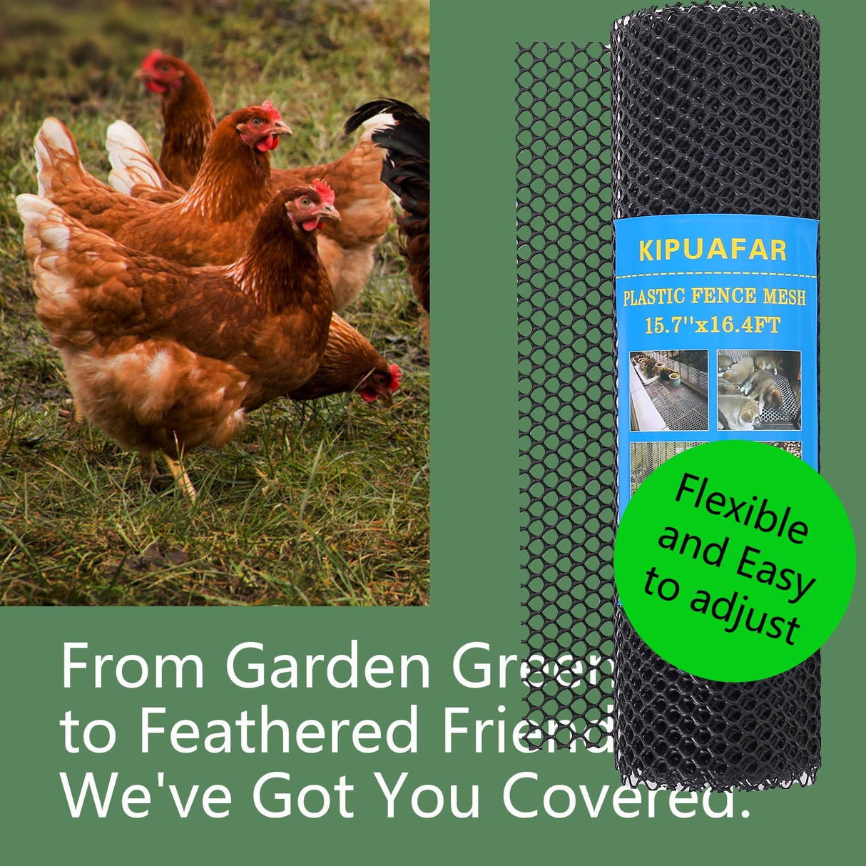 Pet Proof Barrier Net, Black Plastic Chicken Wire Mesh Fencing, Balcony Cat Safety Net & Garden Snake Barrier, Heavy Duty Protection for Chicken Coops, Rabbit Hutches, Dog Kennels (Black, 15.7IN*50)