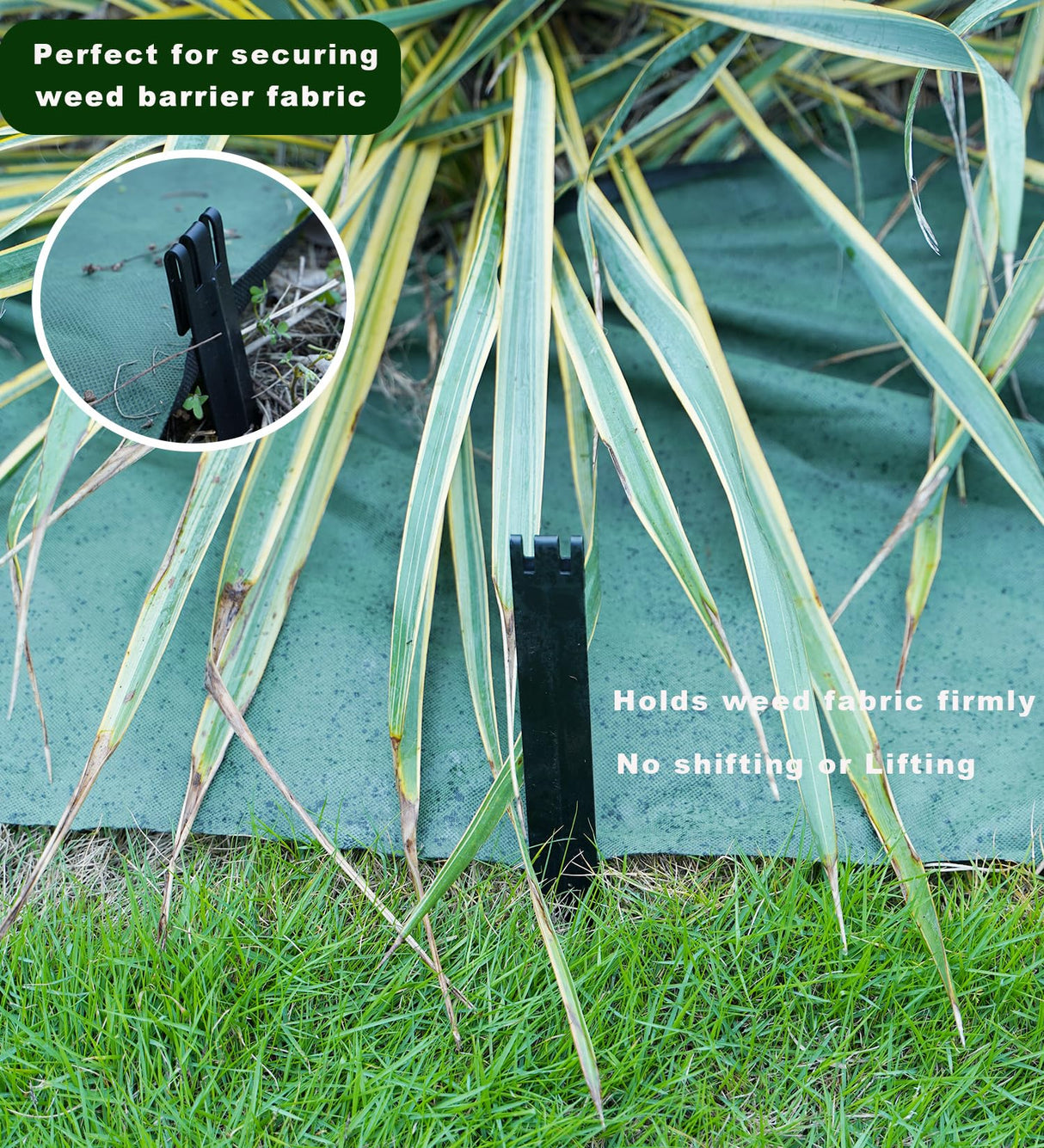 20Pcs 10In Balck Metal No Installation Landscape Edging Stakes