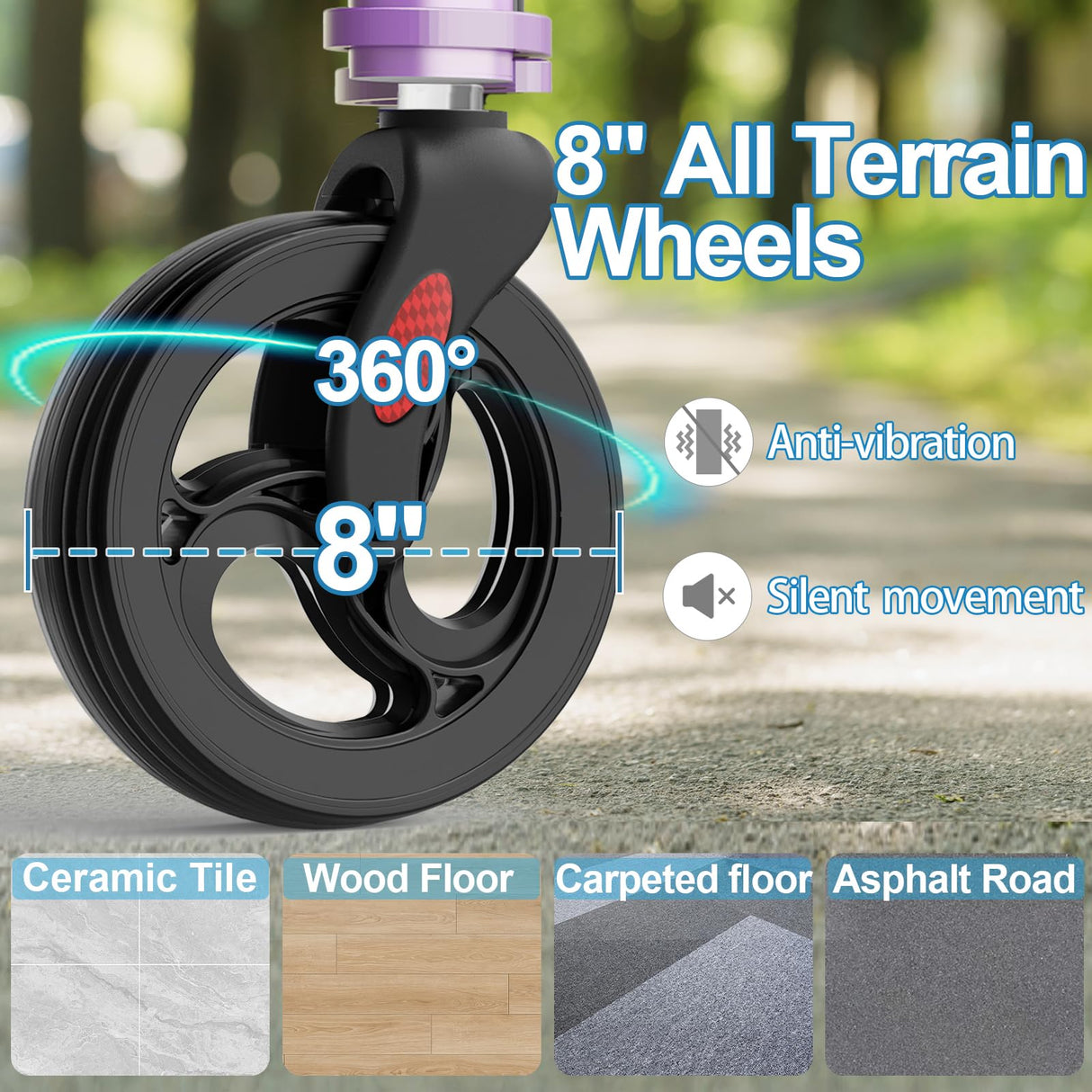 HOMLAND 3 Wheel Walkers for Seniors, FSA/HSA Eligible Foldable Wheeled Rollator with Cane Hold and Cup Hold, Lightweight Three Wheel Rolling Walker Height Adjustable for Seniors