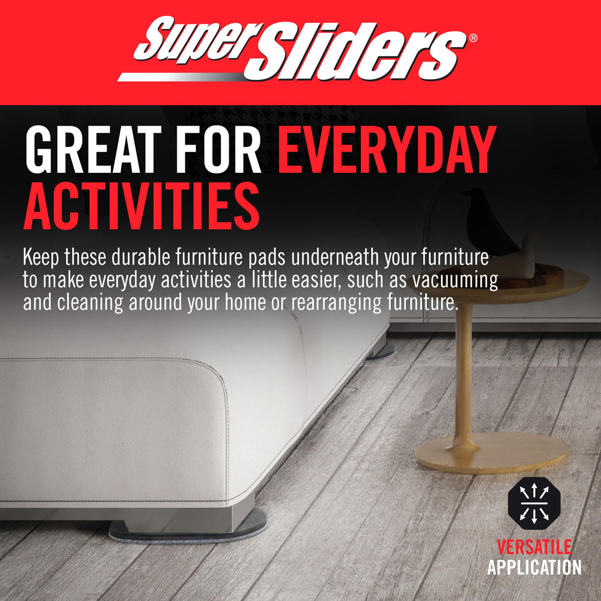 Super Sliders 5-3/4" x 9-1/2" XL Oval Reusable Felt Furniture Sliders for Hard Surfaces, Anti-Slip Protective Furniture Moving Pads for Beds, Sofas, Dressers, Set of 8, Brown