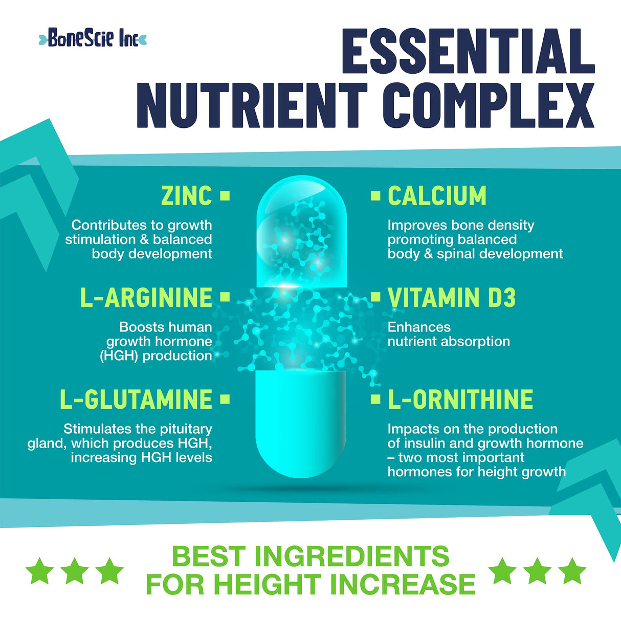 Height Growth Maximizer - Made in USA - Natural Height Increase Booster & Bone Growth Pills - Grow Taller Supplement for Adults, Teens & Kids - Vitamins for Boys & Girls to Get Taller - 120 capsules