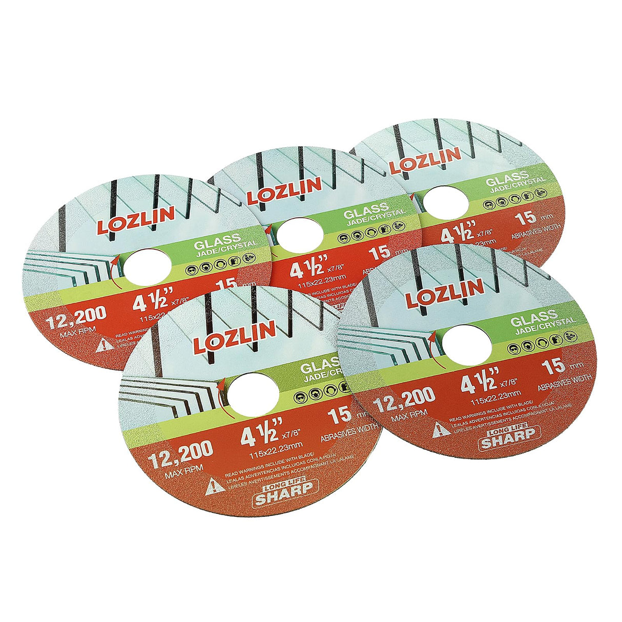 LOZLIN Diamond Blades 3-Pack 4.5" Diamond Multi-Purpose Saw Blades - Heavy Duty Angle Grinder Discs for Cutting Marble/Quartz/Stone/Tile/Metal/Plastic (Nano-Diamond, 3)