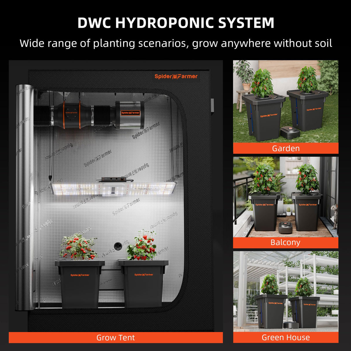 Spider Farmer DWC Hydroponics Growing System Kit 2 Buckets for Indoor Plant