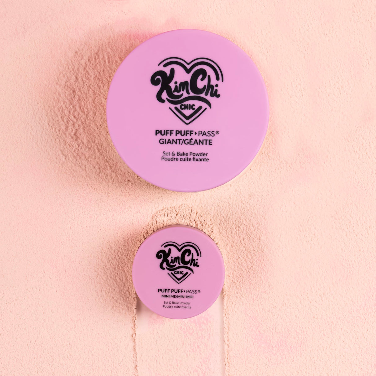 KimChi Chic Giant Puff Puff Pass Set & Bake Powder - Loose Setting Powder with Rice & Vitamin E, Finely Milled for All Day Wear, Translucent 80g