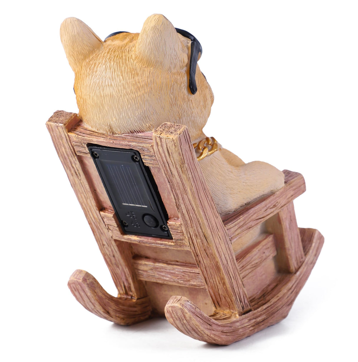 Scoomor Solar French Bulldog Garden Statue, Funny Frenchie Dog Figurine for Outdoor Yard, Patio, & Lawn Décor, Unique Frenchie Gifts for Housewarming & Birthday,7 Inch Resin (Fawn)