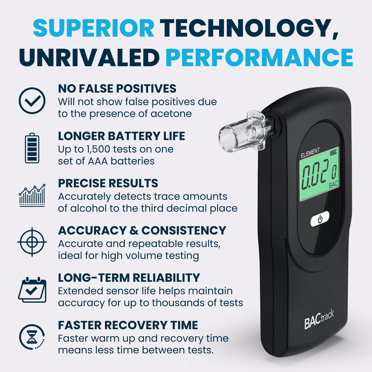 BACtrack Element Breathalyzer | Professional-Grade Accuracy | DOT & NHTSA Compliant | Portable Breath Alcohol Tester for Personal & Professional Use