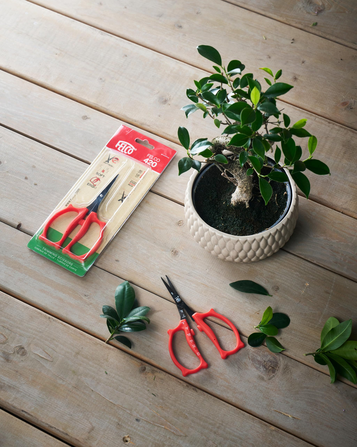 Felco 420 Trimming Scissors – 6.1" Garden Clippers with Fine Tip & Non-Stick Blade | Pruning Shears for Gardening | Garden Scissors for Plant with Stainless Steel Blade, Built-In Ruler
