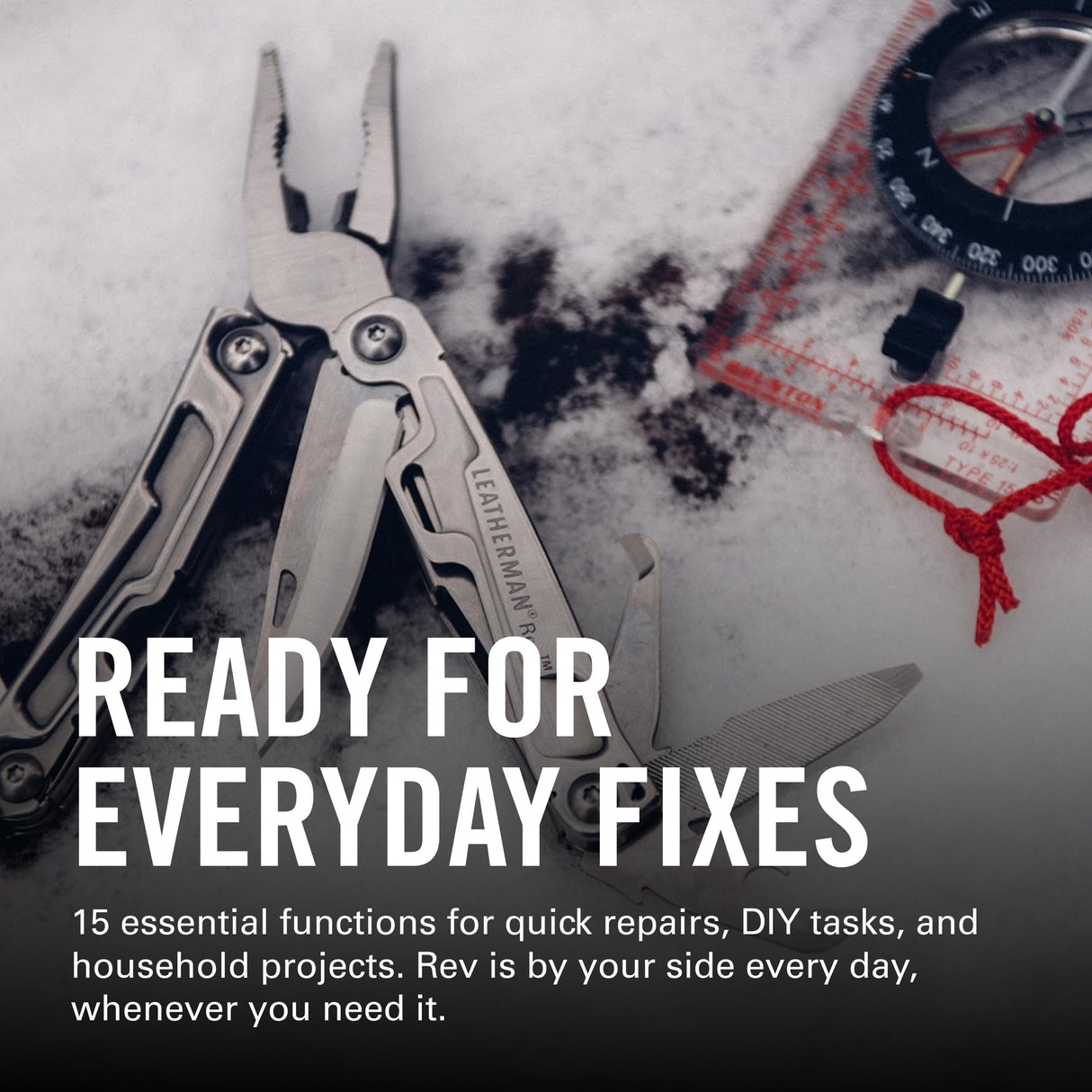 LEATHERMAN, Rev Pocket Size Multitool with Package Opener and Screwdrivers, Stainless Steel