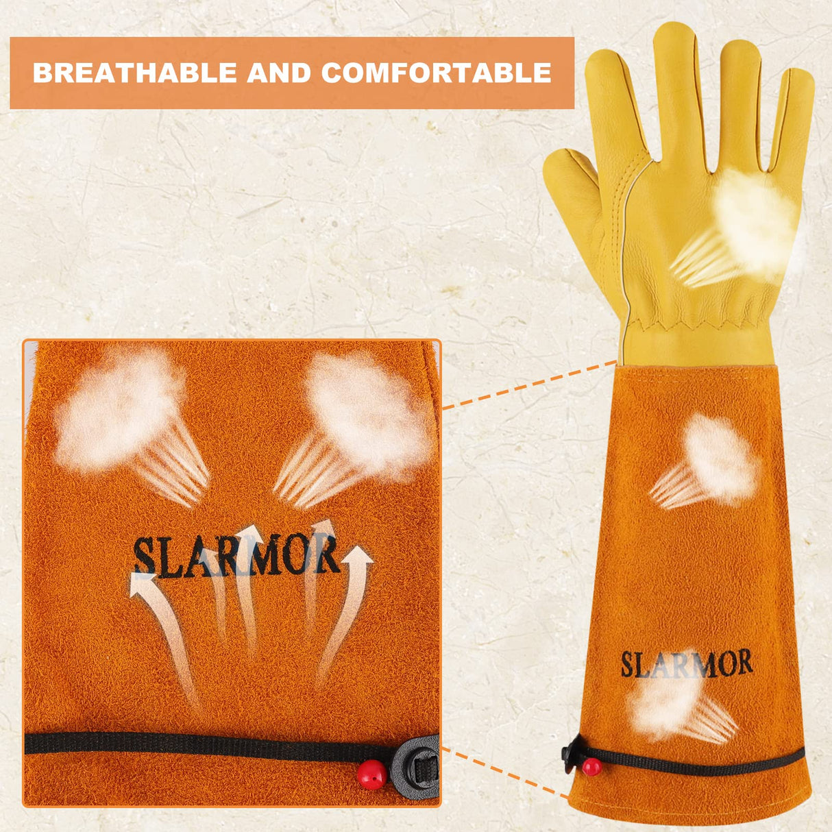 SLARMOR Long Gardening-Gloves Women/Men-Thorn proof Rose Pruning Heavy Duty Gauntlet, Best Garden Gifts for Gardener-S