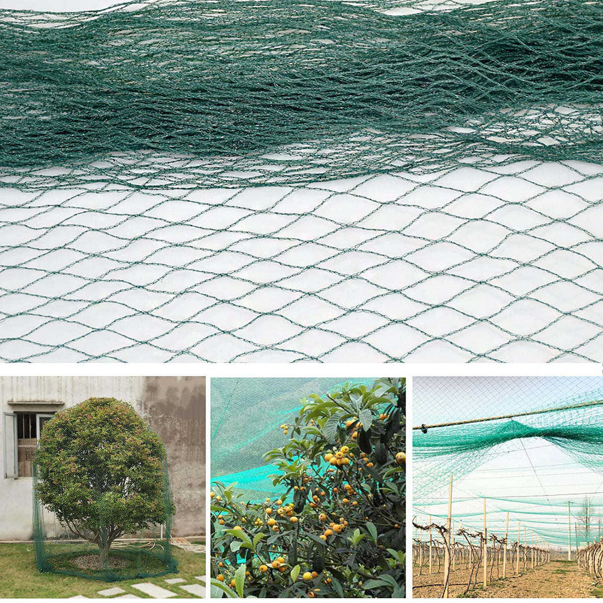 Anti Bird Netting for Garden Woven Mesh - Heavy Duty Protect Plants and Fruit Trees from Rodents Birds Deer Poultry Reusable and Doesn't Tangle (19.5 ft x 40 ft)