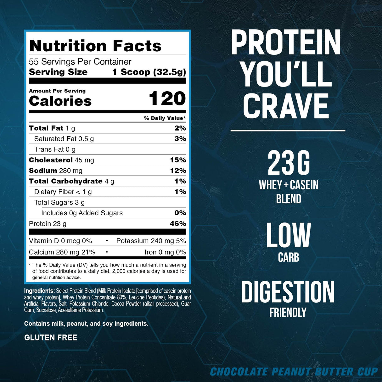 PEScience Select Protein Powder, Whey and Casein Blend, Clean Protein Powder for Women and Men, Low Calorie, Low Carb, Keto Friendly, Gluten Free, Chocolate Peanut Butter Cup, 55 Servings