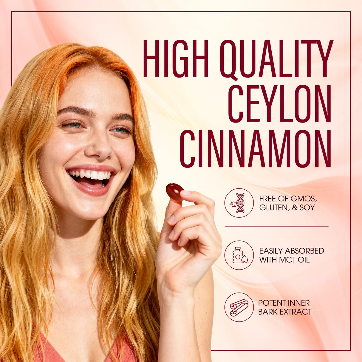 BnPnCn Lirae Ceylon Cinnamon Softgels,300 Softgels Equivalent with Mct Oil,Extra Strength Cinnamon Supplements,Non-GMO, Gluten Free (1)