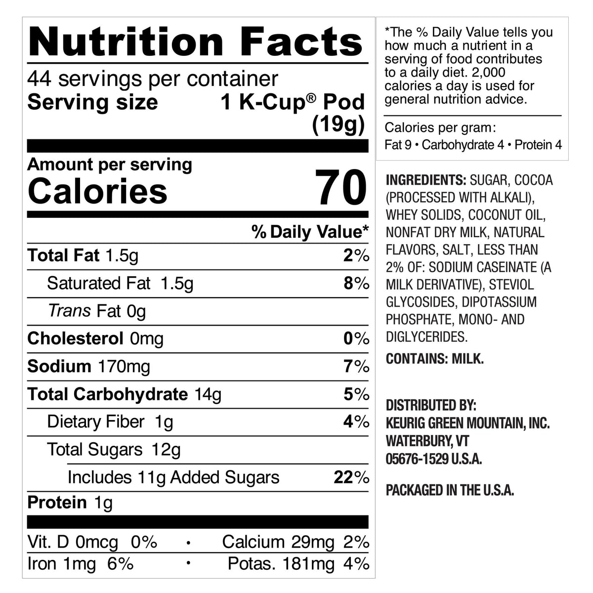 Swiss Miss Milk Chocolate Hot Cocoa, Single-Serve Keurig K-Cup Pods, Hot Chocolate, 44 Count