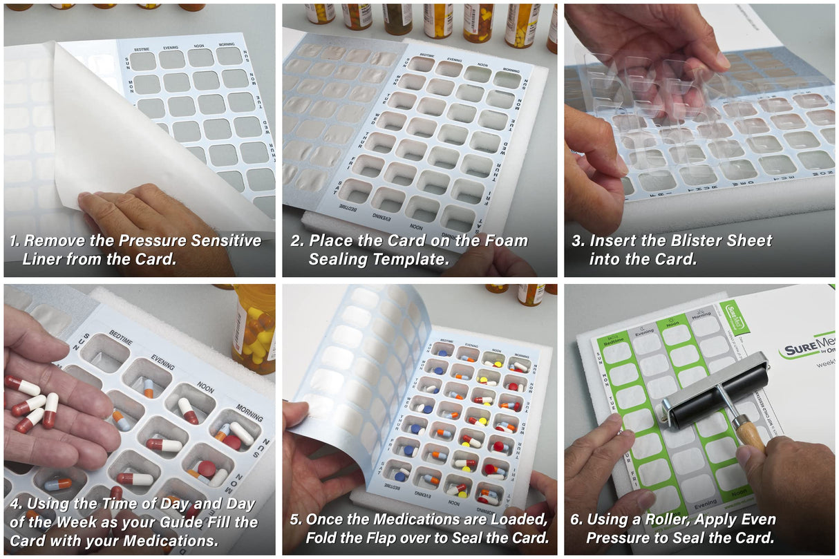 SureMed 7-Day, 4-Pass (4-doses per day) Multi-Med Disposable Blister Card Refill with 26 Cards & 26 Blisters