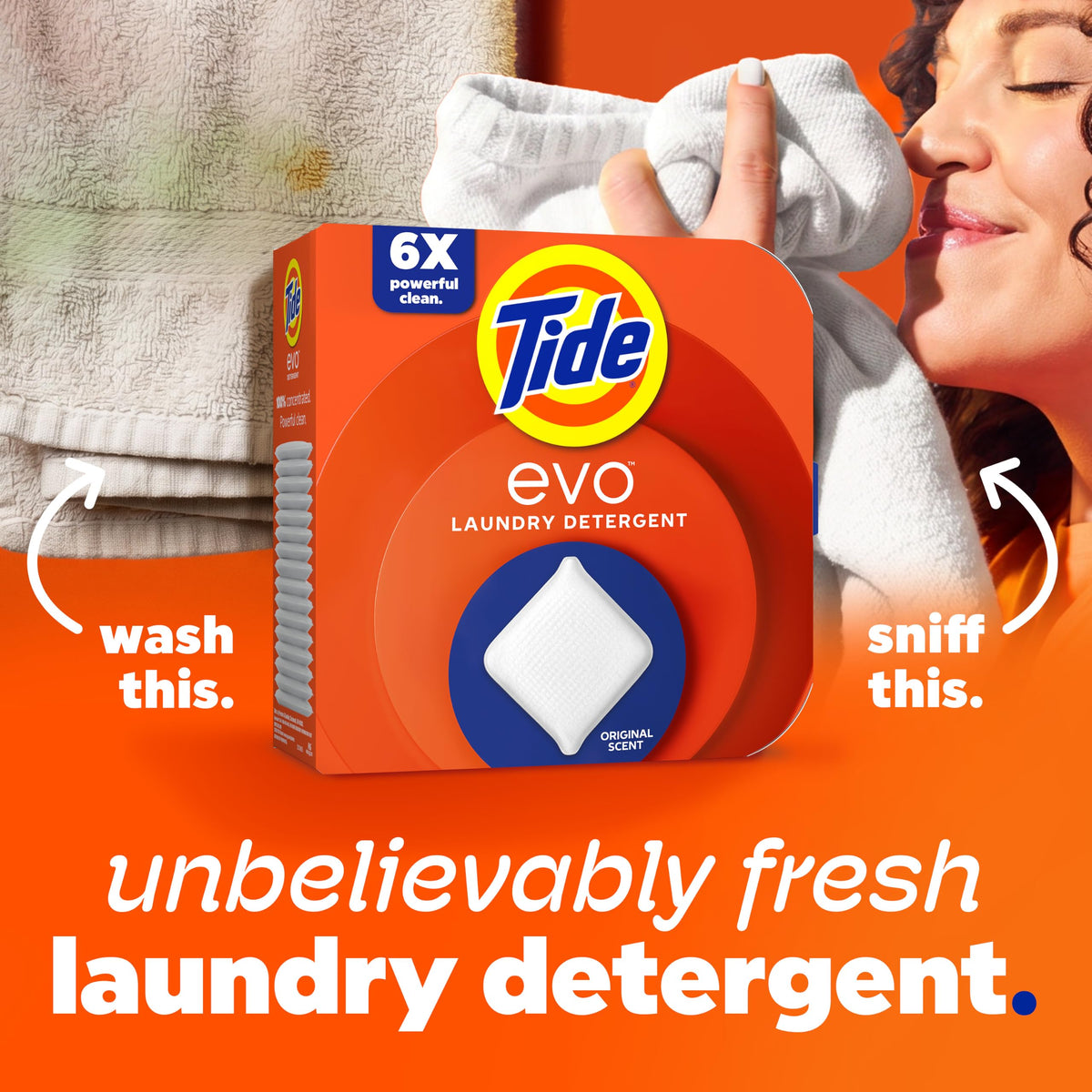 Tide evo Super Concentrated Laundry Detergent Tiles, Original Scent, 42 Count