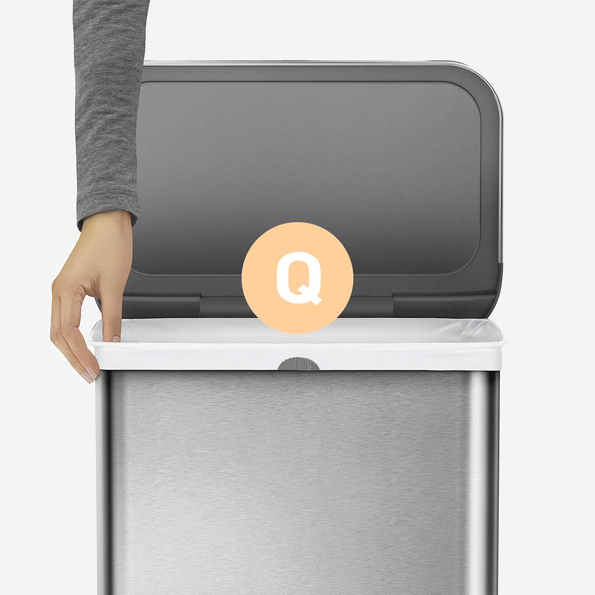 simplehuman Code Q 60 Count, Dispenser Pack Custom Fit Liners, Drawstring Trash Bags, 50-65 Liter / 13.2-17.2 Gallon, White