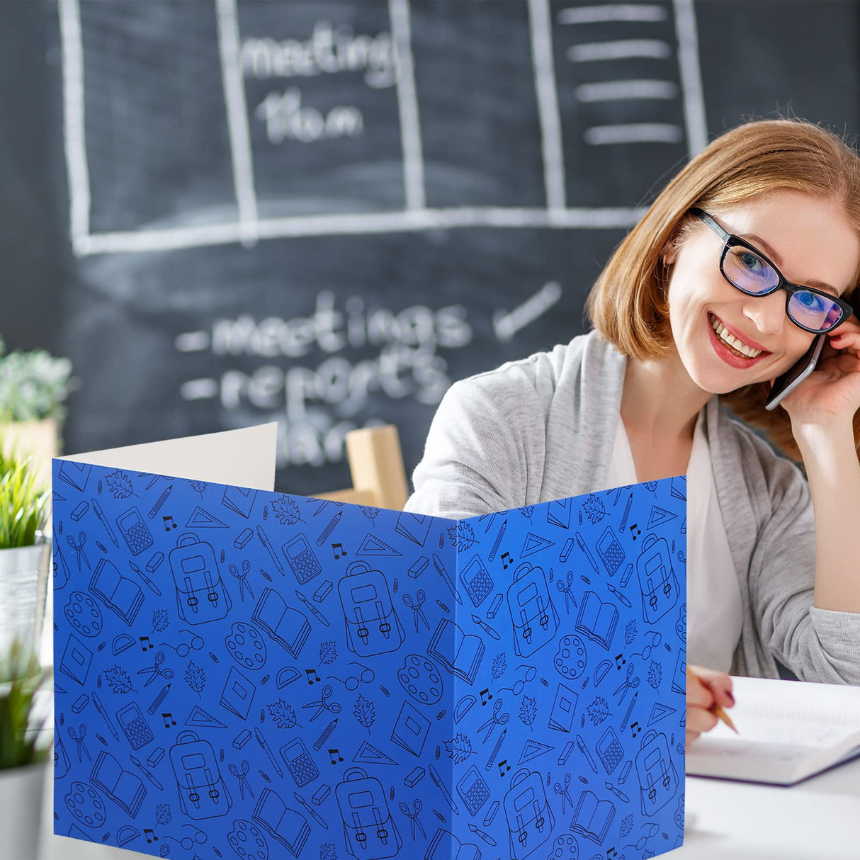 Crtiin 24 Pcs Desk Dividers for Students Privacy Folders Standard School Privacy Cardboard Board Desks Reduces Distractions for Testing Classroom Keep Eyes from Wandering(Cute)